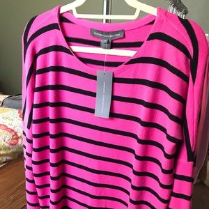 Hot Pink and Black Striped Sweater